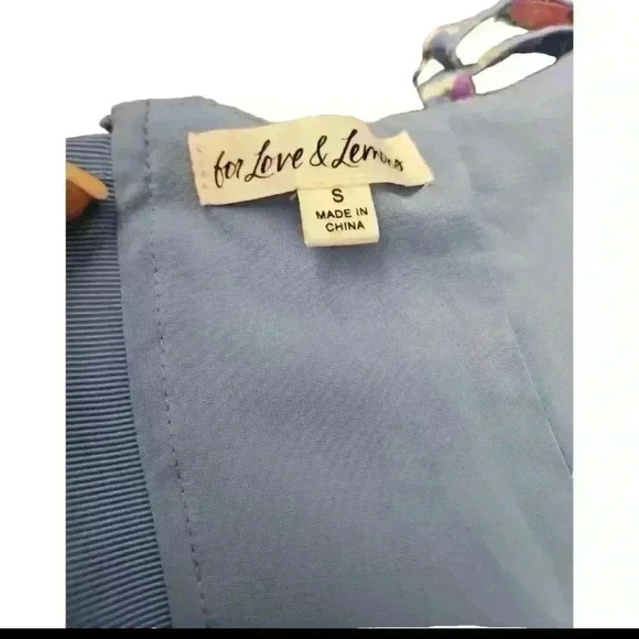 For Love And Lemons Womens Blue Charlene Mini Dress S - Picture 11 of 15